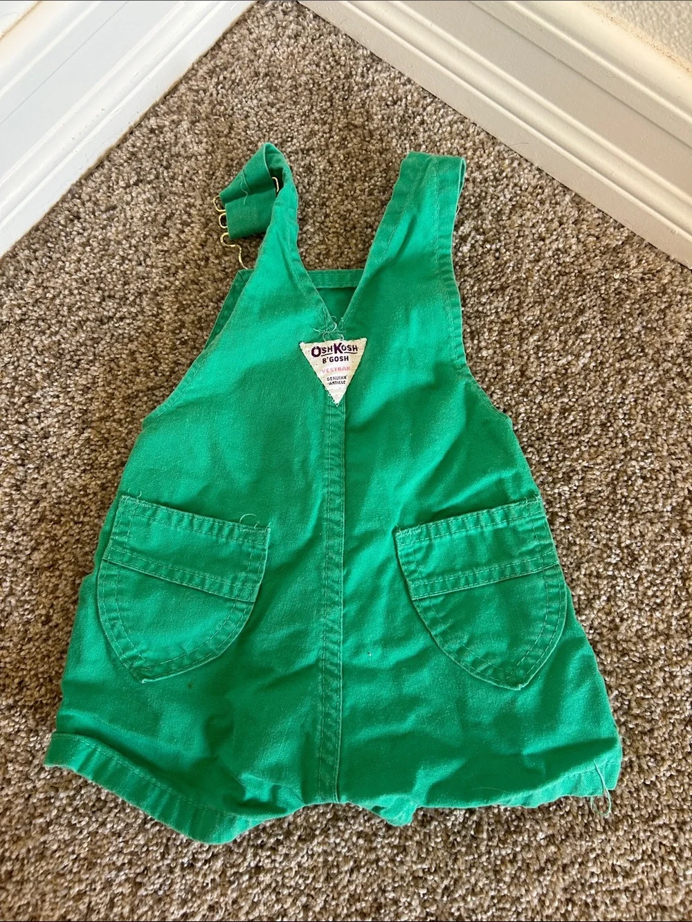 OshKosh B'gosh Bright Green Toddler Overall Shorts